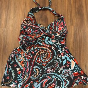 Colorful Paisley Tankini Top